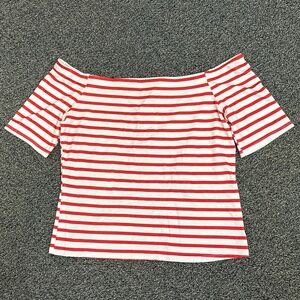 NWT H&M striped off shoulder tee